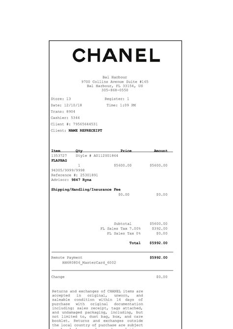 chanel receipt from france boutique purseblog|Chanel refurbishment policy.